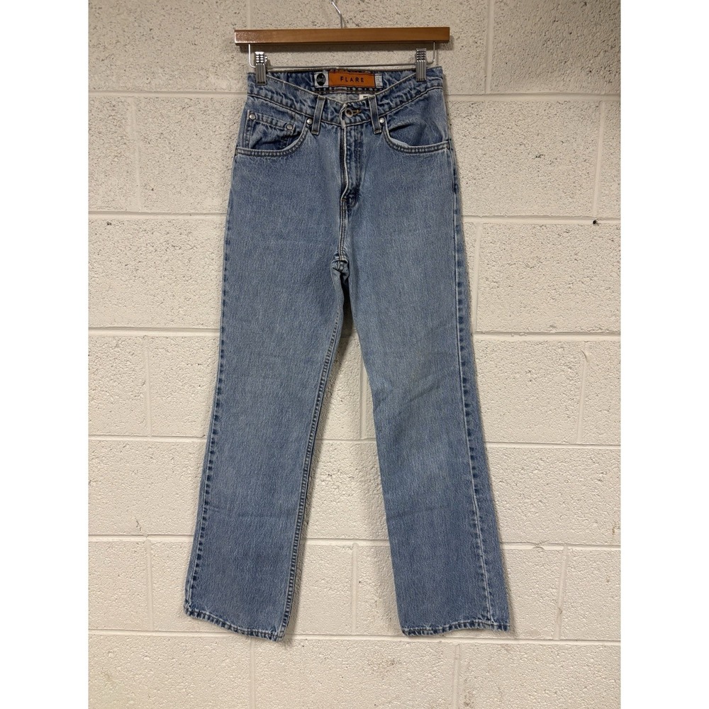 Vintage Levi's Silver Tabs Girls Flare Denim Wash Jeans Size 5 JR